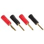 Banana Spring Connector Two Pair, Two Black & Red