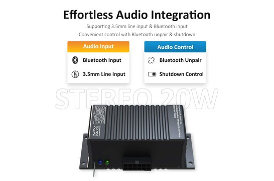 AA-AS32992 WPA2X20 2x20W Mini Waterproof Amplifier for Marine & Automotive