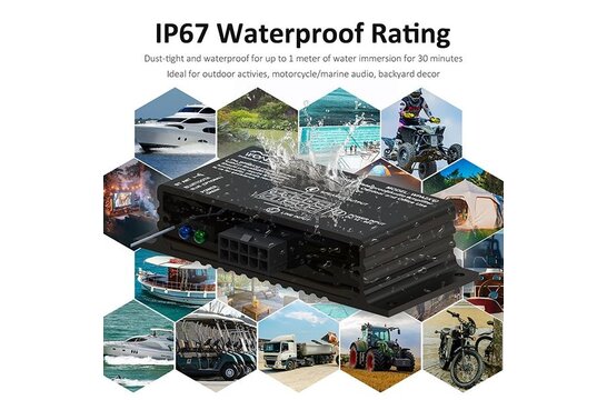AA-AS32987 WPA2X10 2x10W Mini Waterproof Amplifier for Marine & Automotive