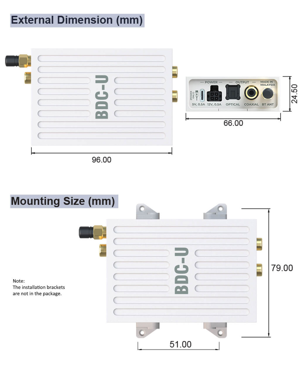 AA-AB41165 BerryBak BDC-U Bluetooth 5.3 Receiver LDAC/USB Decoder