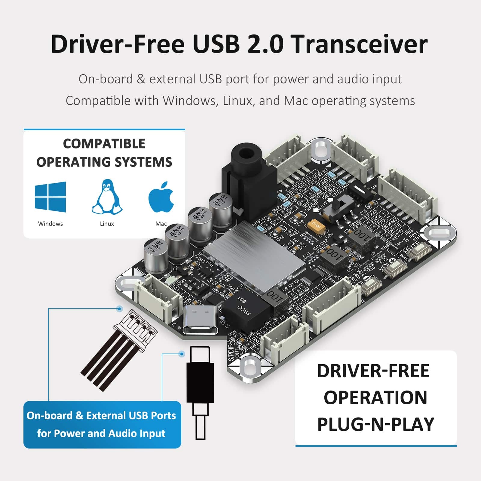 AA-AB41167 UCM-PCM2706C USB to S/PDIF I2S Analog DAC Signal Converter