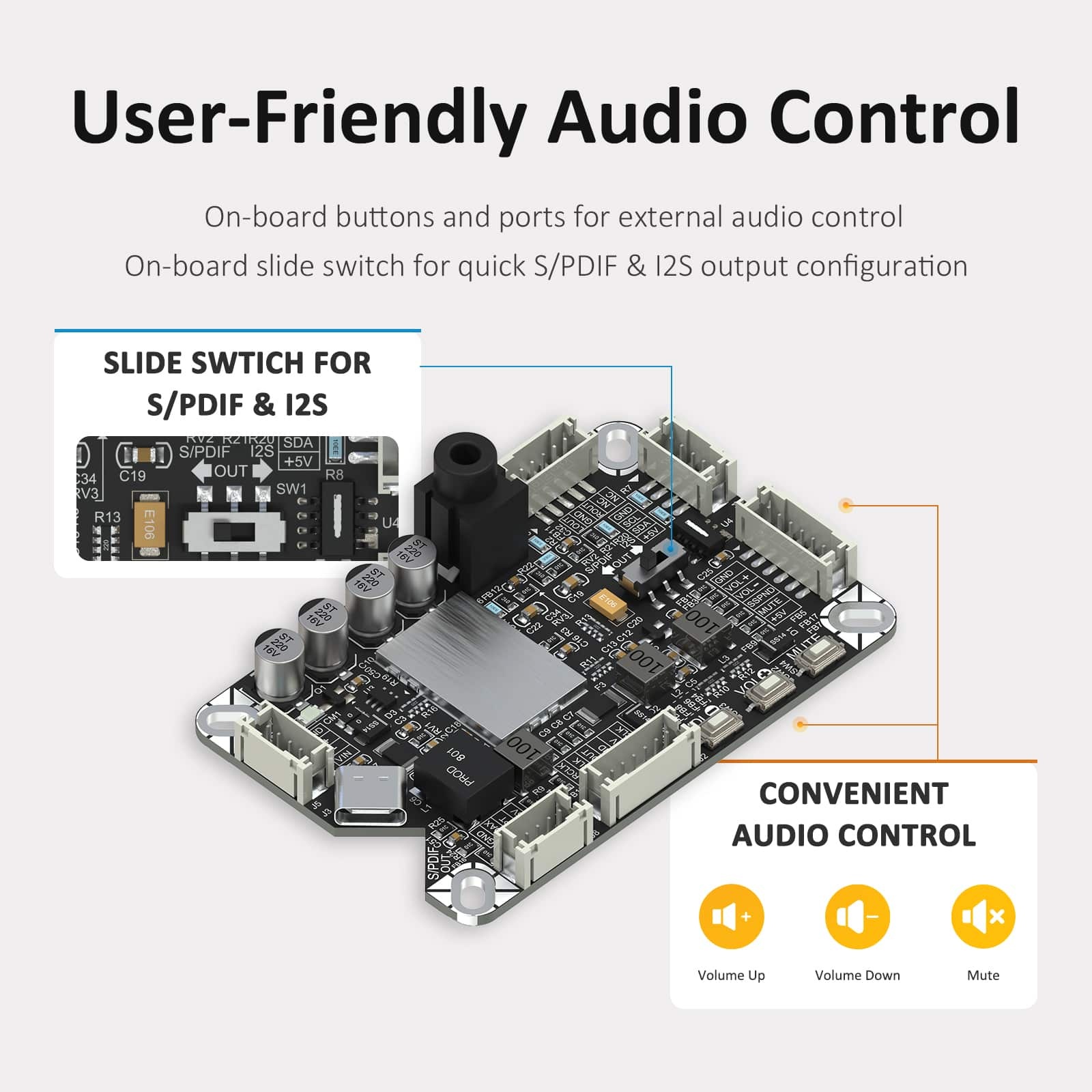 AA-AB41167 UCM-PCM2706C USB to S/PDIF I2S Analog DAC Signal Converter