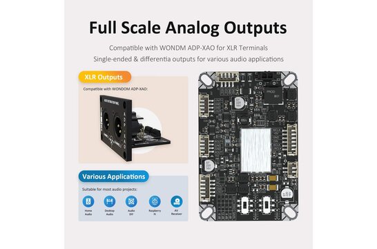 AA-AB41166 ASCM-D2A-PCM5122 I2S to Analog Single-ended Differential XLR DAC Signal Transceiver