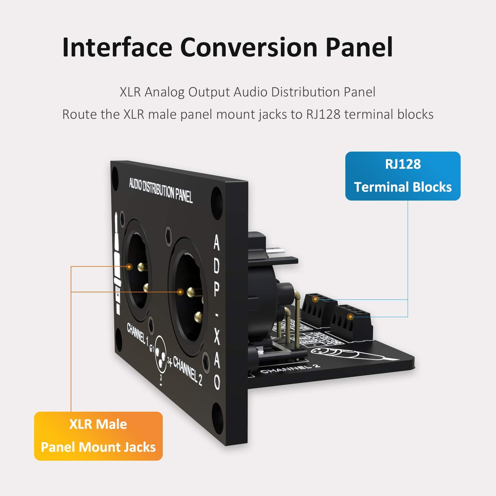 AA-AA11433 ADP-XAO Analog Output Audio Distribution Panel XLR 4mm Aluminum