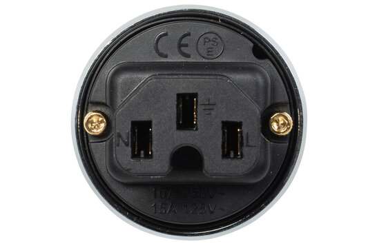 AC Power Plug Audiophile 24K Gold Plated Terminals and Chrome Plated Brass Shell 15A