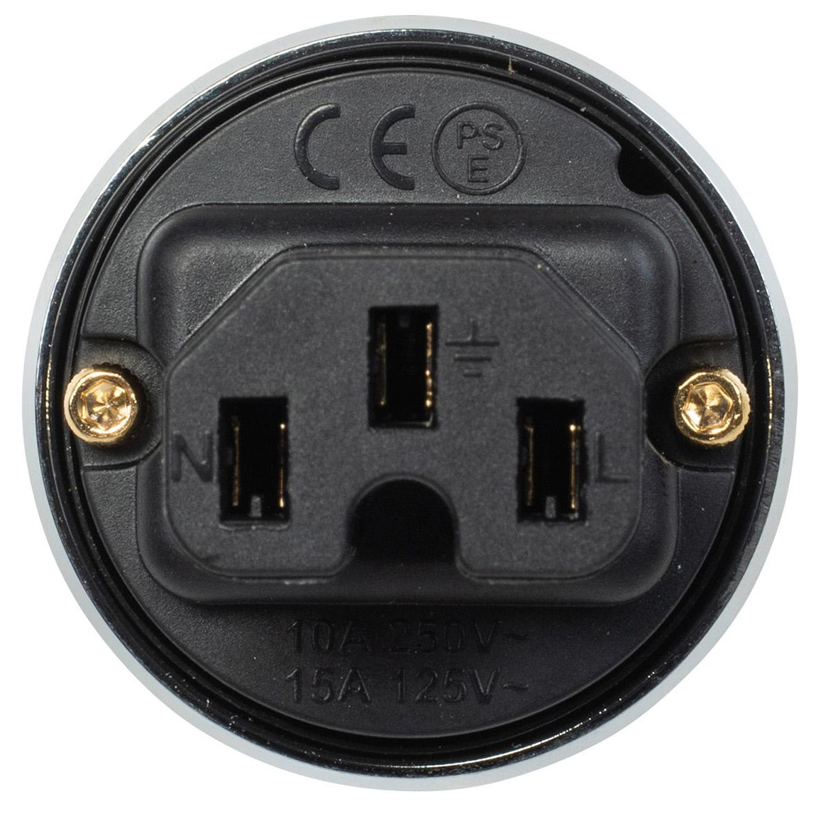 AC Power Plug Audiophile 24K Gold Plated Terminals and Chrome Plated Brass Shell 15A