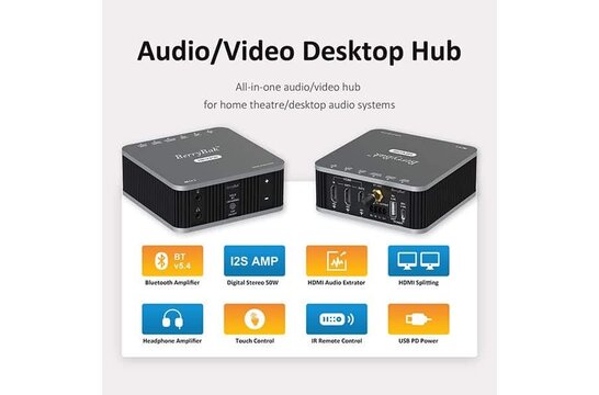 AA-AS32983 BerryBak HEV250 2x50W Amplifier with HDMI Extrator