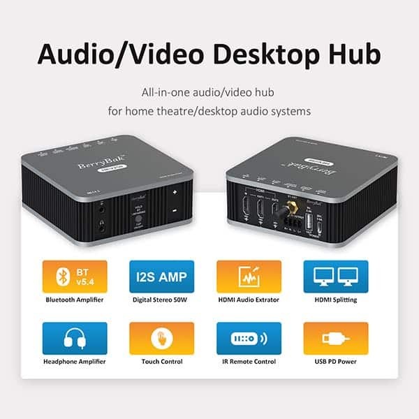 AA-AS32983 BerryBak HEV250 2x50W Amplifier with HDMI Extrator