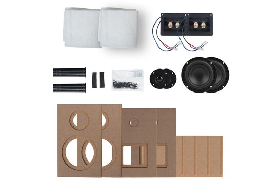 MK KIT Bookshelf Speaker Kit Pair with Knock-Down Cabinets