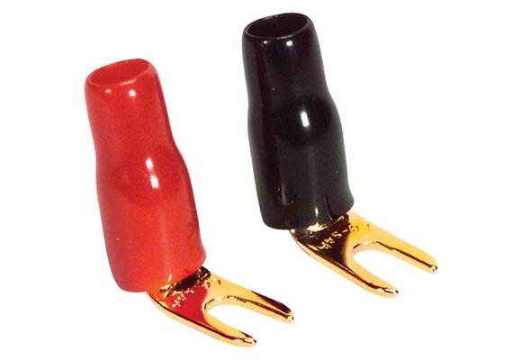 Gold Spades Lug Crimp Terminal 8 AWG 2 Pair