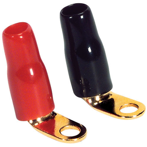 Gold Ring Crimp Terminal Right Angle 8 AWG 2 pair