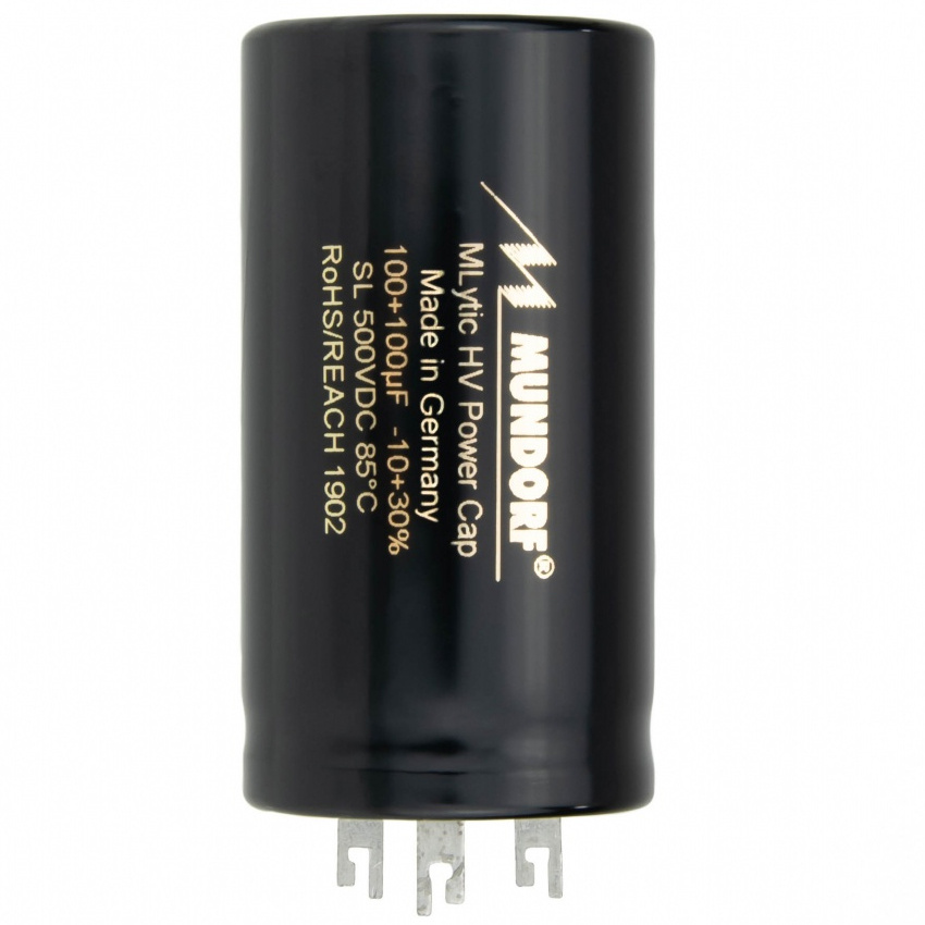 MLSL500-50+50 | 50 + 50 µF |  20% | 500 V | Mlytic HV Power Kondensator DIN connector