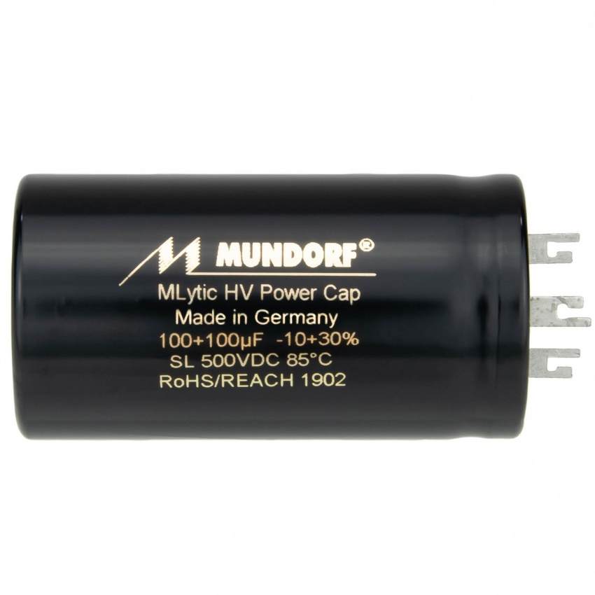 MLSL500-50+50 | 50 + 50 µF |  20% | 500 V | Mlytic HV Power Kondensator DIN connector