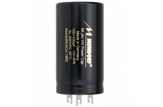 MLSL500-200+200 | 200 + 200 µF |  20% | 500 V  | Mlytic HV Power Kondensator DIN connector