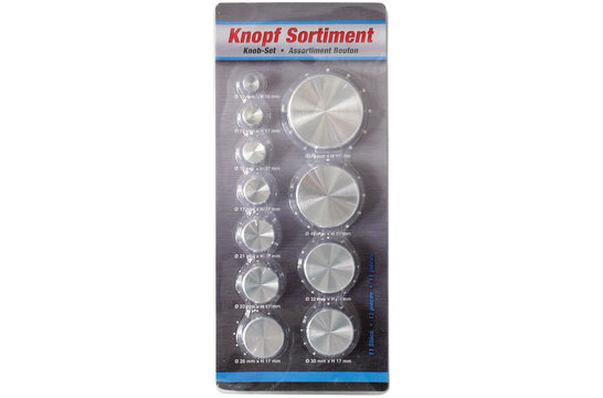 11-Piece Knob set Silver 6 mm shaft