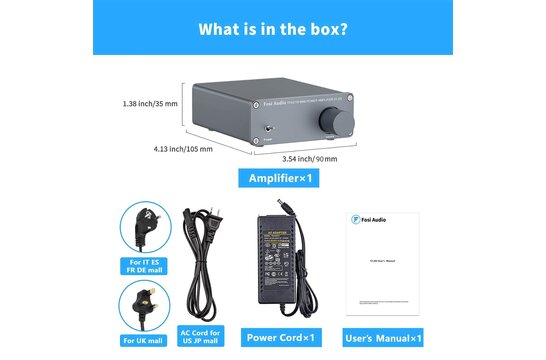 V1.0G Stereo Amplifier TPA3116D2 Grey