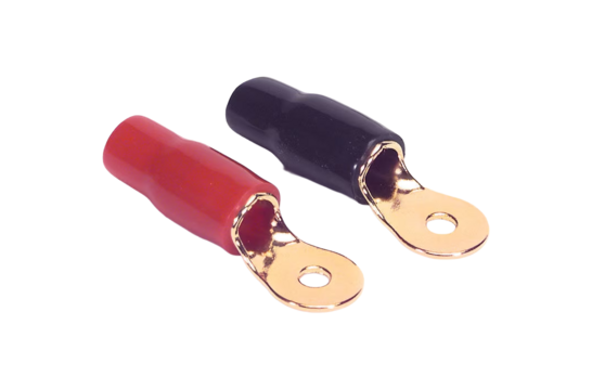 Gold Ring Crimp Terminal 4 AWG 2 Pair