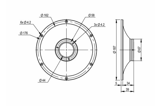 Satori WG29-187 87mm Waveguide Die Cast Aluminium