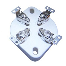 VBASE-171 UX4 4-Pin Valve Base Chassis Mount with Silver-Plated Contacts