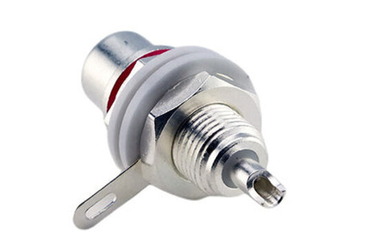 CON-034B AN-CS Silver Plated RCA Chassis Mount Red