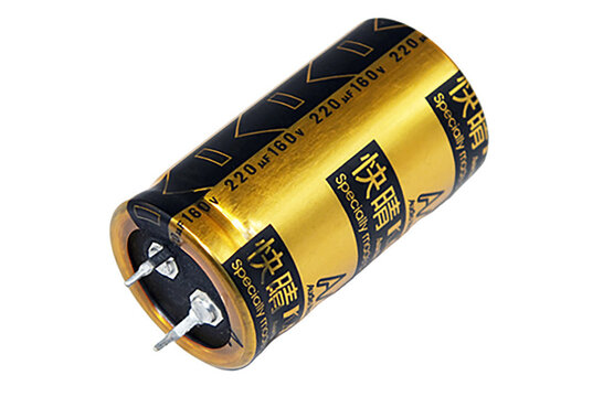 CAP-100-R-220U-160V | 220 µF | 20% | 160 V | Kaisei Electrolytic Condensator