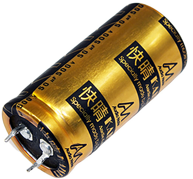 CAP-100-R-50U-500V | 50 µF | 20% | 500 V | Kaisei Electrolytic Condensator