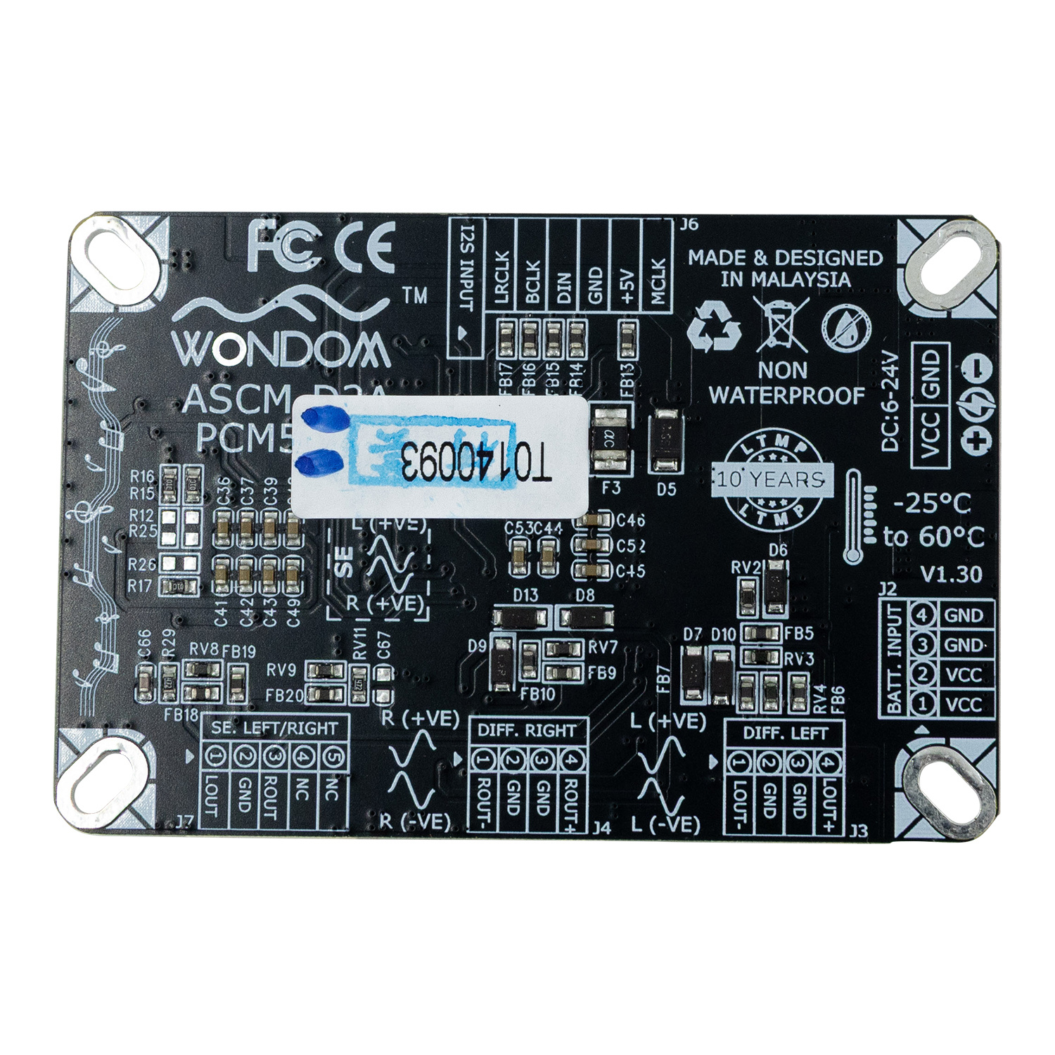 AA-AB41166 ASCM-D2A-PCM5122 I2S to Analog Single-ended Differential XLR DAC Signal Transceiver