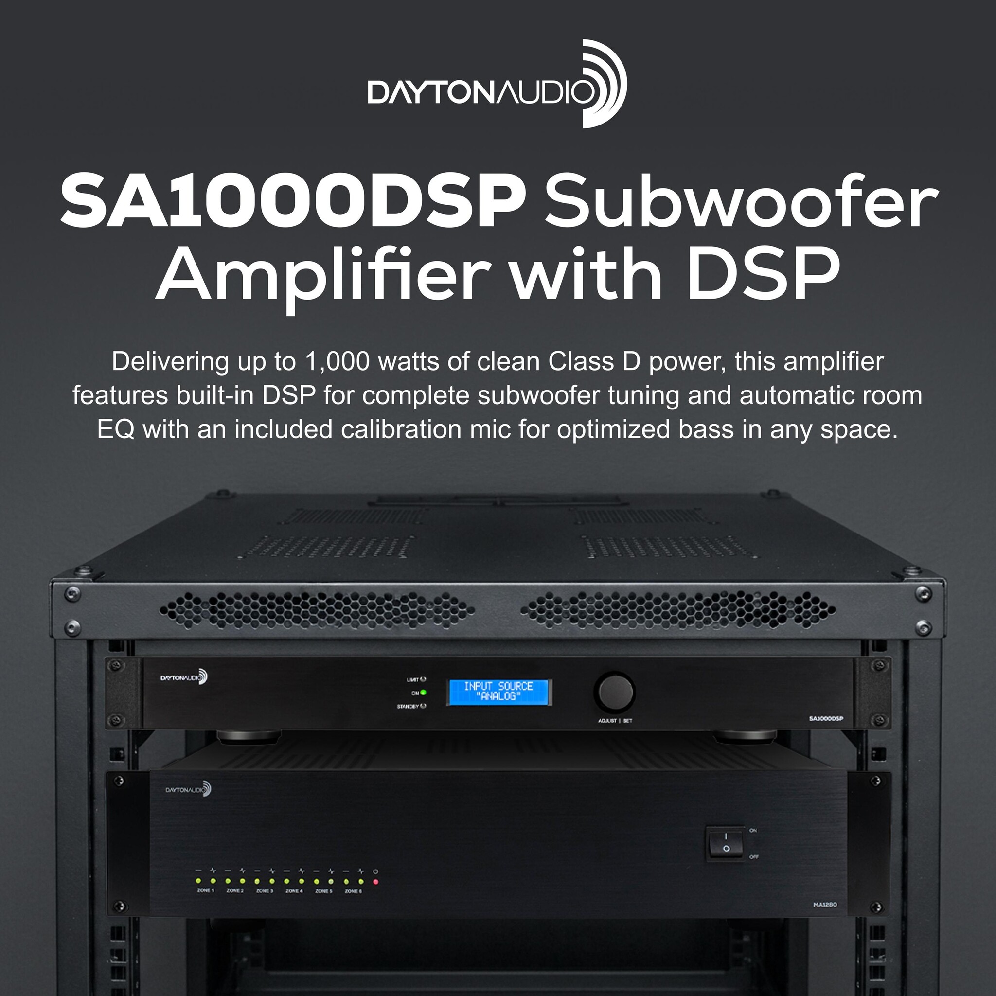 SA1000DSP 1000W Subwoofer Amplifier with DSP