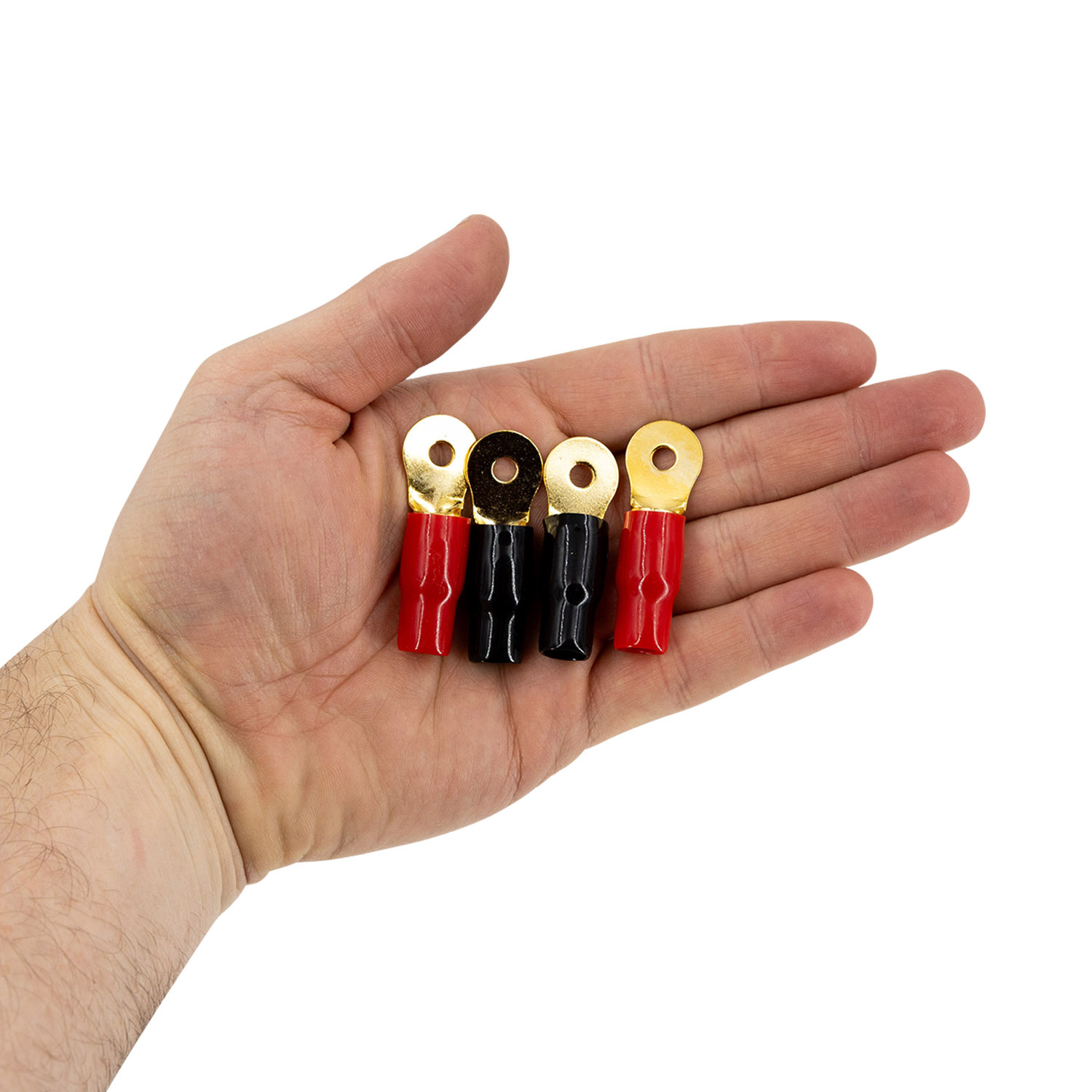 Gold Ring Crimp Terminal 4 AWG 2 Pair