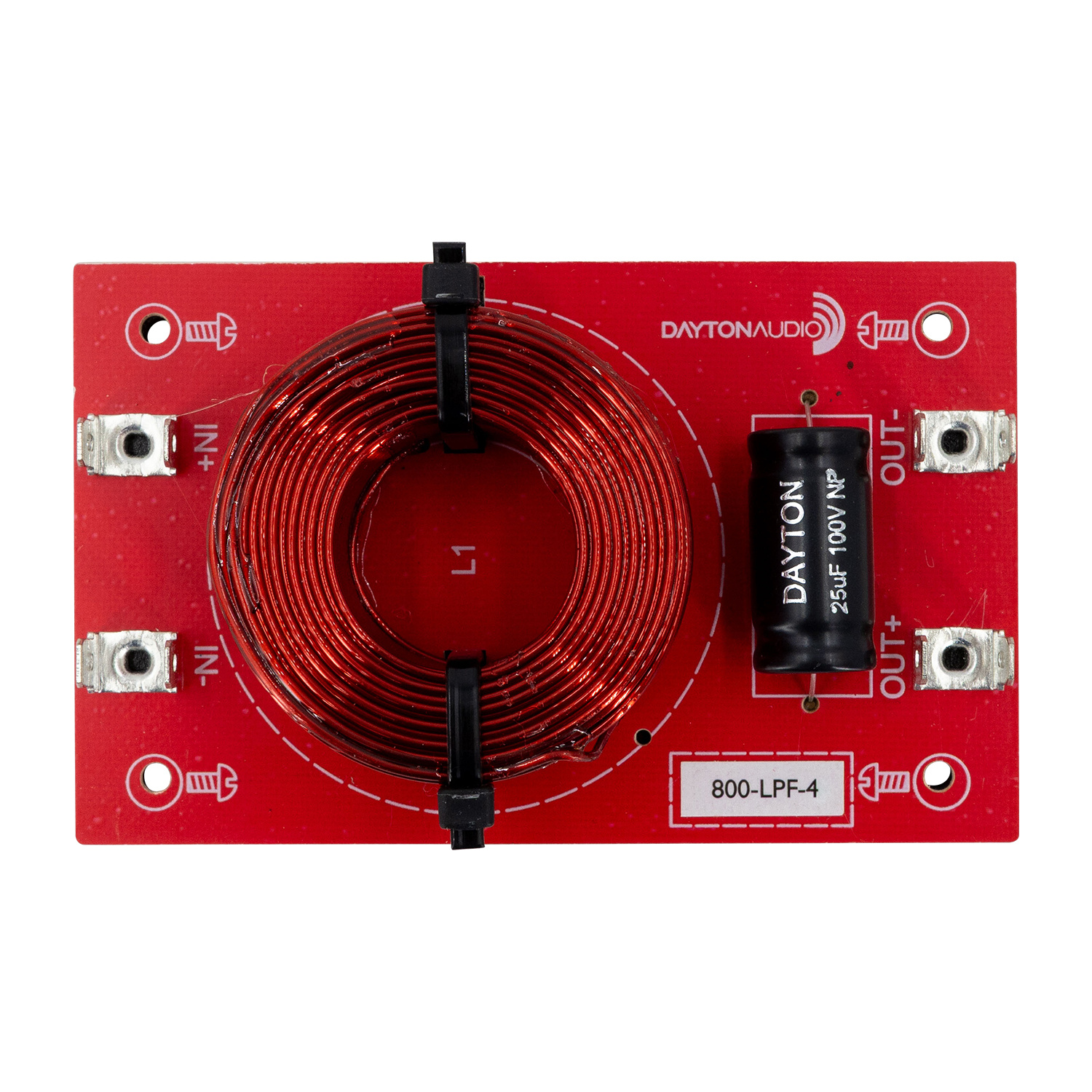 Low Pass Speaker Crossover 12 dB/Octave, 4 Ohm Assembled crossover