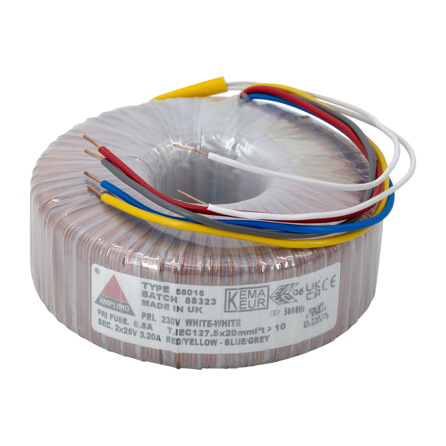 58016 160 VA | 2 x 25 V Toroidal Transformer