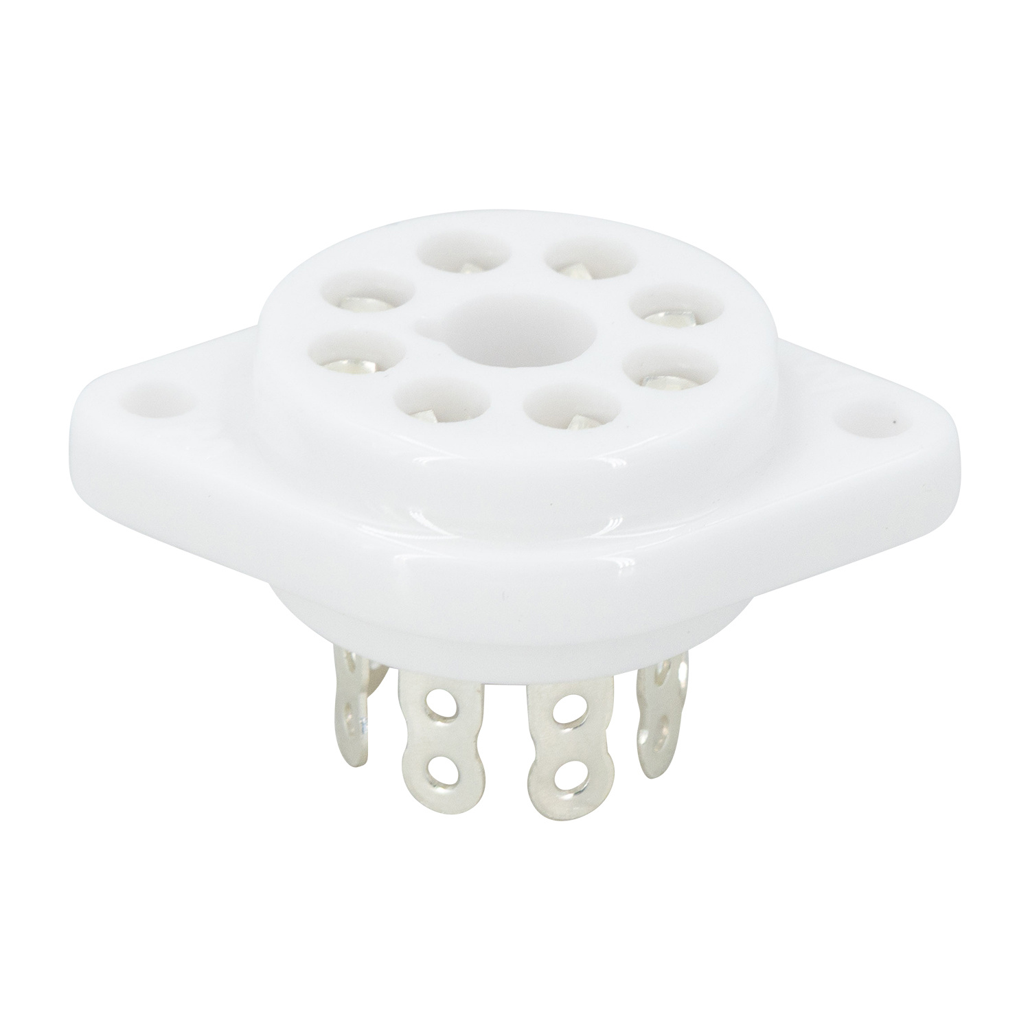 VBASE-166 UX8 8-Pin Valve Base Chassis Mount with Silver-Plated Contacts