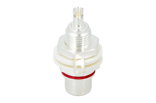 CON-034B AN-CS Silver Plated RCA Chassis Mount Red