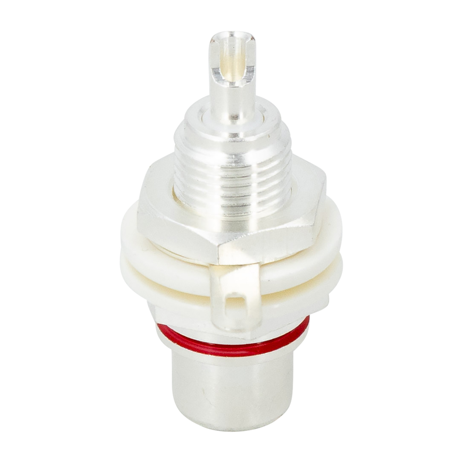 CON-034B AN-CS Silver Plated RCA Chassis Mount Red