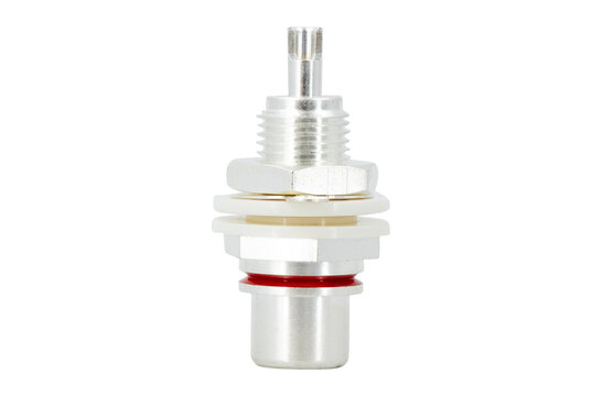 CON-034B AN-CS Silver Plated RCA Chassis Mount Red