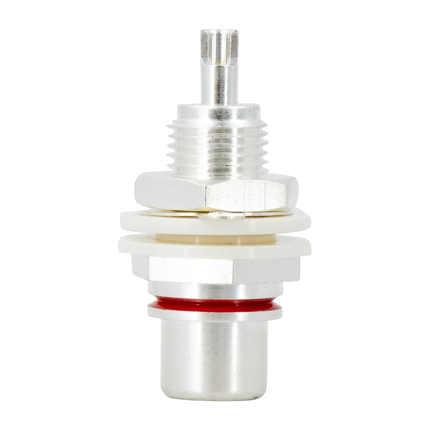 CON-034B AN-CS Silver Plated RCA Chassis Mount Red