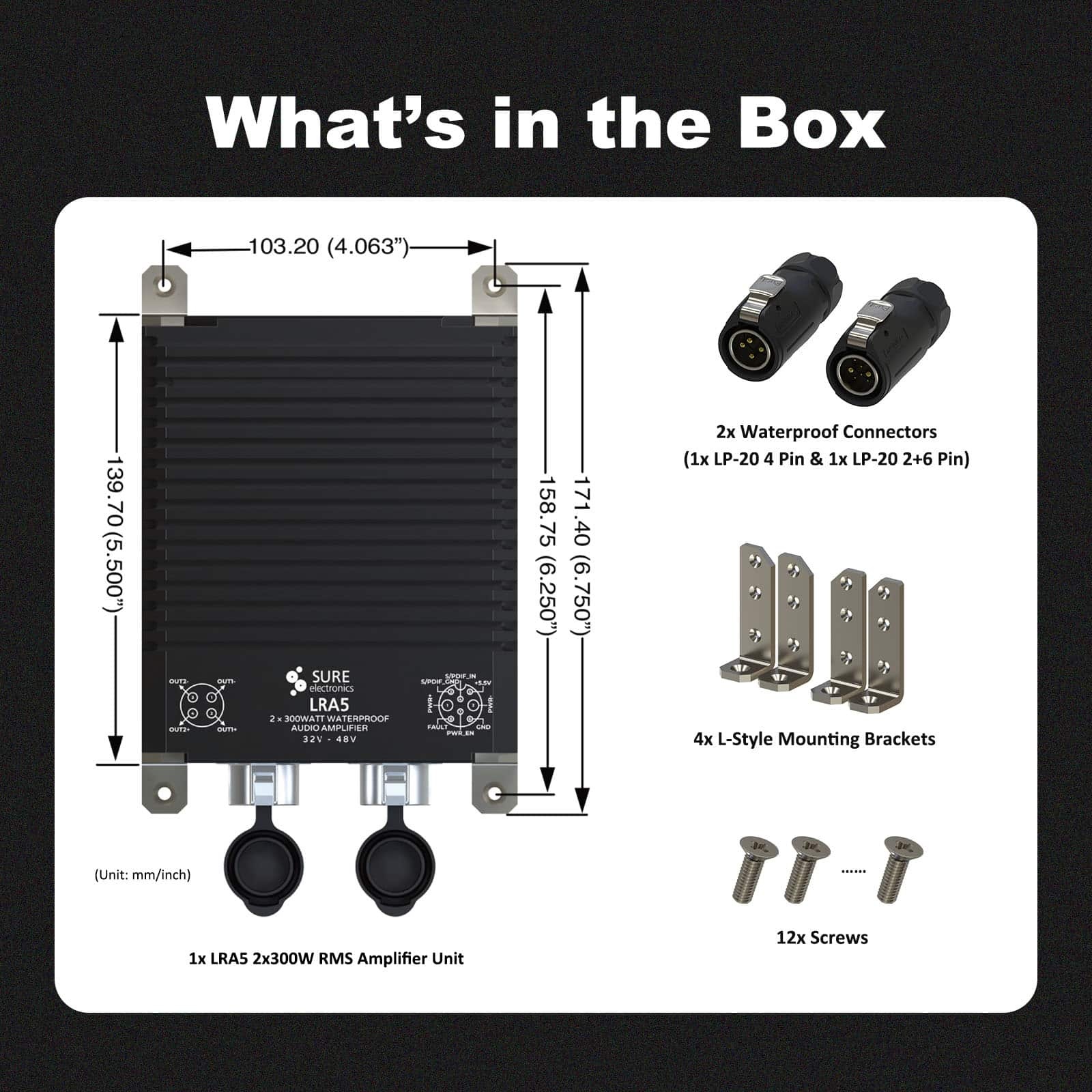 AA-AB32315 LRA5 2x300W Class D Audio Amplifier Unit