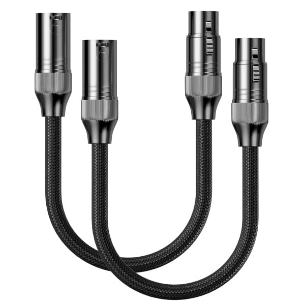 XLR to XLR cable 0.3m 2 Pack