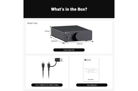 Fosi Q6 DAC & V3 AMP + Cables Bundle