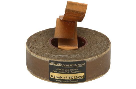 JDM-PIO-12-CU-0,82 | 0,82 mH | 5% | 12 AWG | JDM Wax PIO Pure Copper Foil Air-Core Inductor