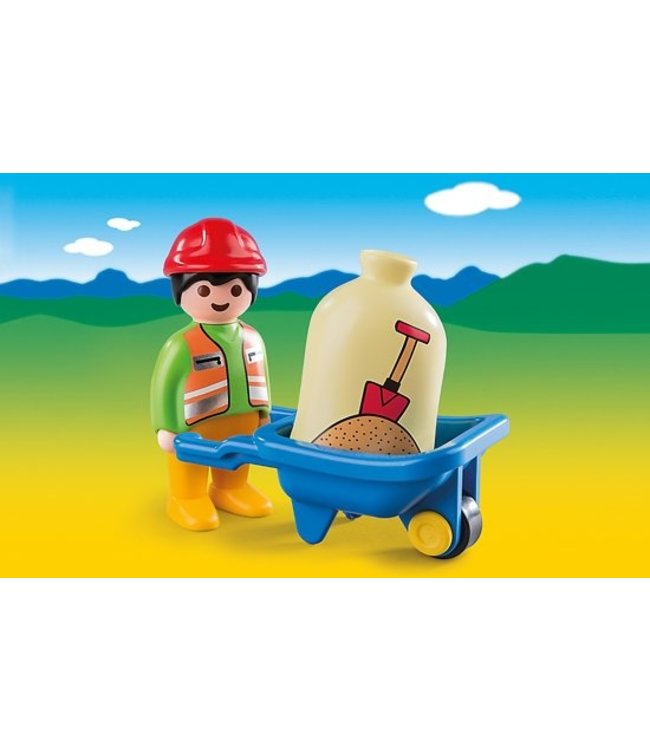 PLAYMOBIL Wegwerker met kruiwagen