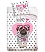 Dekbedovertrek Kisses  Dog 140 X 200 Cm Katoen Wit/roze