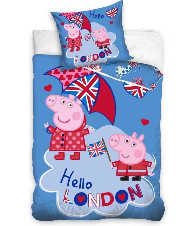 Peppa pig dekbedovertrek Hello London 140x200cm (144)