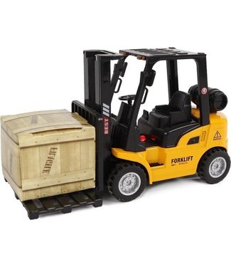 Vorkheftruck Pull-back 14 Cm Geel/zwart