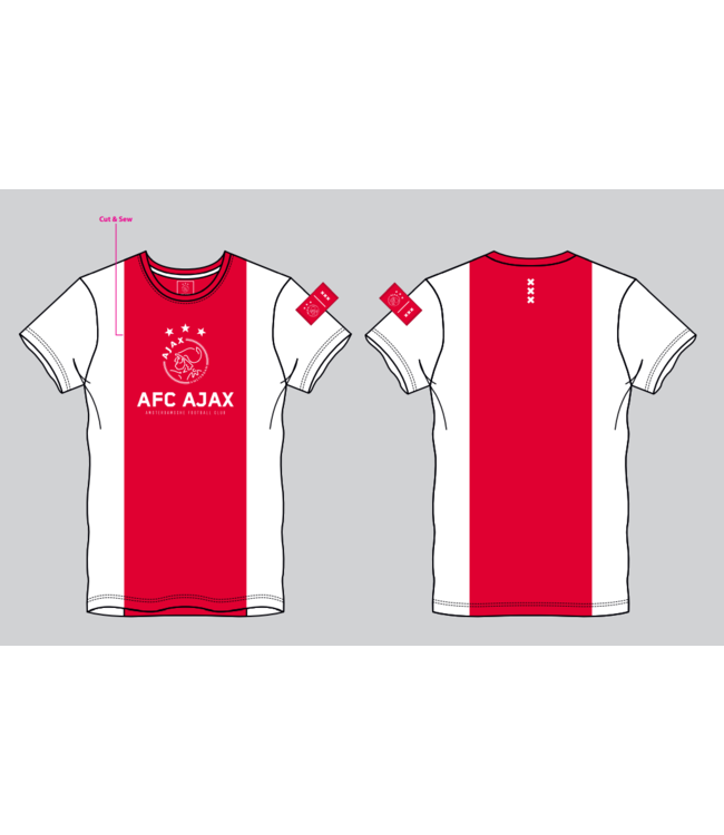 Ajax Kids T-Shirt Rood Wit Logo