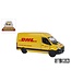 DHL bus Mercedes-benz Sprinter 12 Cm 1:36 Staal Geel