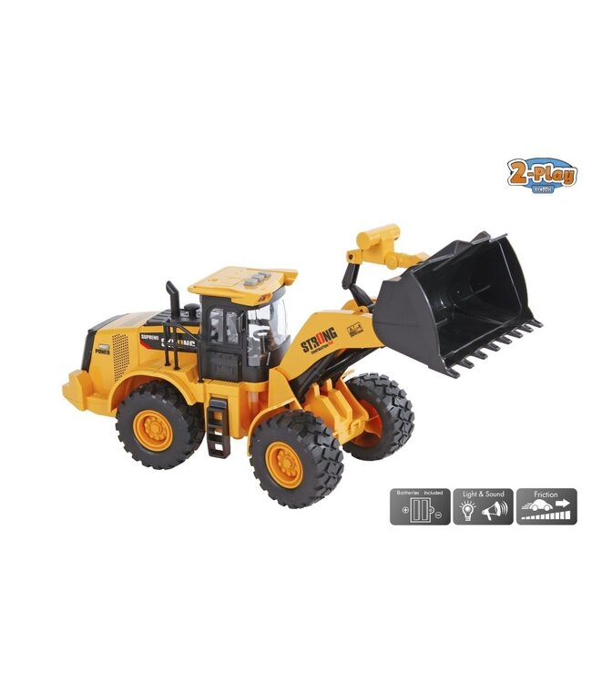 Bulldozer licht en geluid frictie 2-Play 36cm