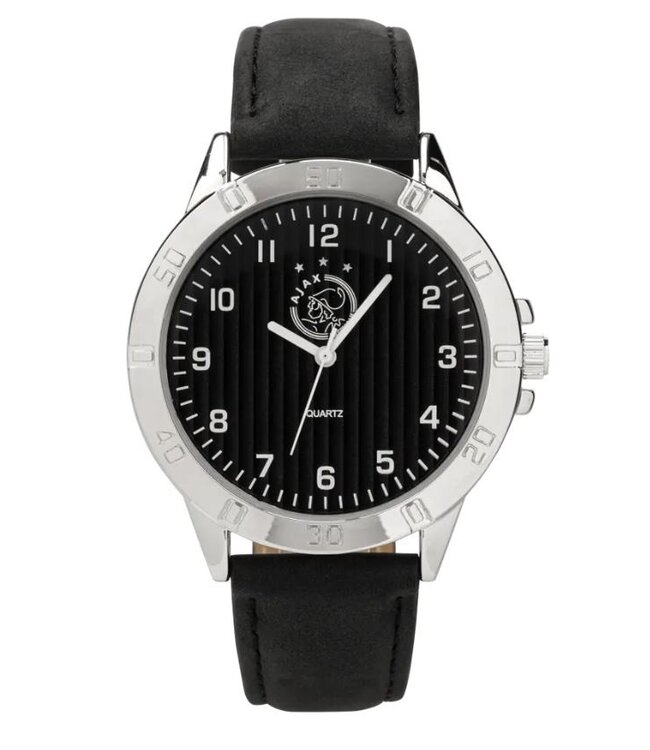 Ajax Horloge heren zwart zilver
