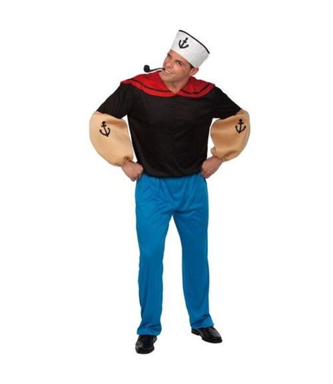 Popey kostumm Maat M/L - Carnaval - gespierde Matroos -