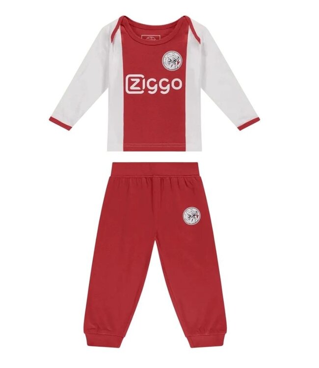 Ajax Baby Pyjama Oud Logo Wit Rood Wit